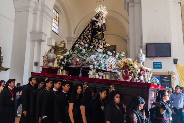 Antigua Guatemala Mars 2016 Les Participants Procession Samedi Saint Samedi — Photo