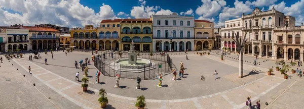 Havana Cuba Feb 2016 Panorama Plaza Vieja Square Havana Vieja — Stock Photo, Image