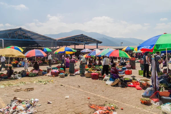 Antigua Guatemala Mars 2016 Vegetabiliska Stånden Lokal Marknad Antigua Guatemala — Stockfoto