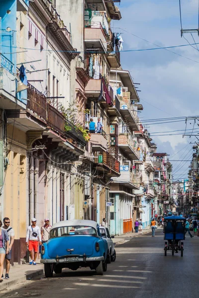 Havana Cuba Feb 2016 Vida Uma Rua Bairro Havana Centro — Fotografia de Stock