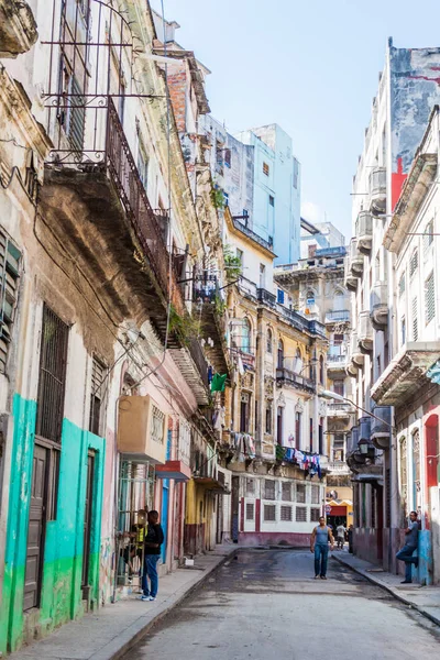 Havana Küba Şubat 2016 Habana Centro Mahallesi Nde Bir Sokak — Stok fotoğraf
