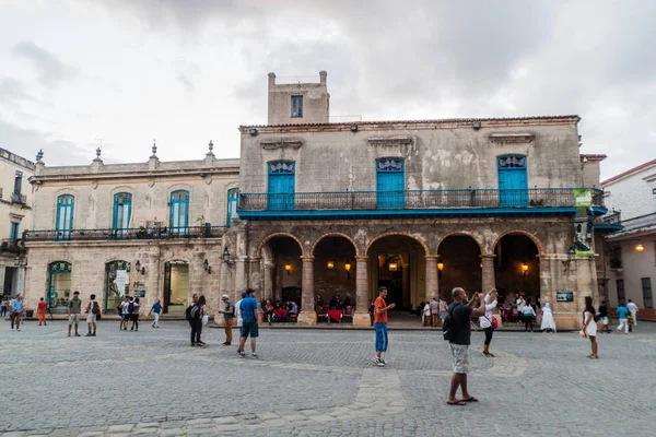 Havana Cuba Feb 2016 Vecchi Edifici Coloniali Plaza Catedral Habana — Foto Stock