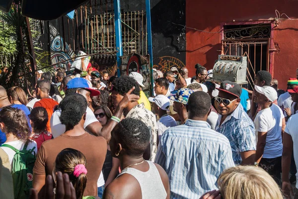 Habana Cuba Febrero 2016 Fiesta Calle Callejón Hamel Barrio Habana —  Fotos de Stock