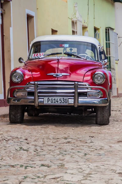 Trinidad Kuba 2016 Február Vintage Chevrolet Taxi Egy Utcában Található — Stock Fotó