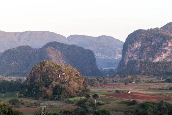 Vista Matutina Del Valle Vinales Con Montañas Mogote Cuba — Foto de Stock