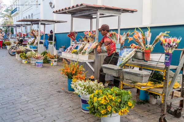 Santa Clara Kuba Feb 2016 Blomma Säljare Centrum Santa Clara — Stockfoto