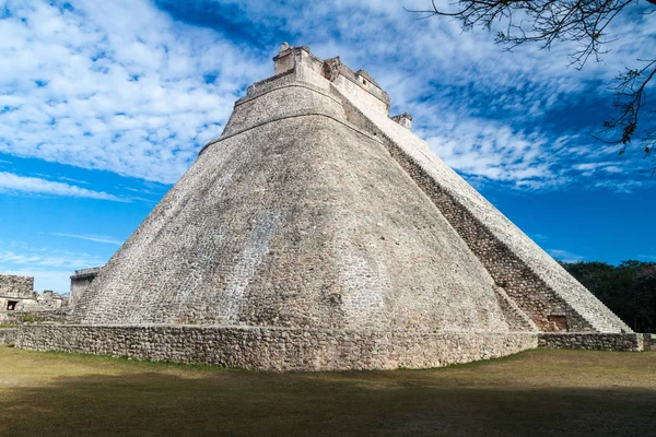 Antik Maya Şehir Uxmal Meksika Sihirbaz Piramide Del Adivino Piramidi — Stok fotoğraf