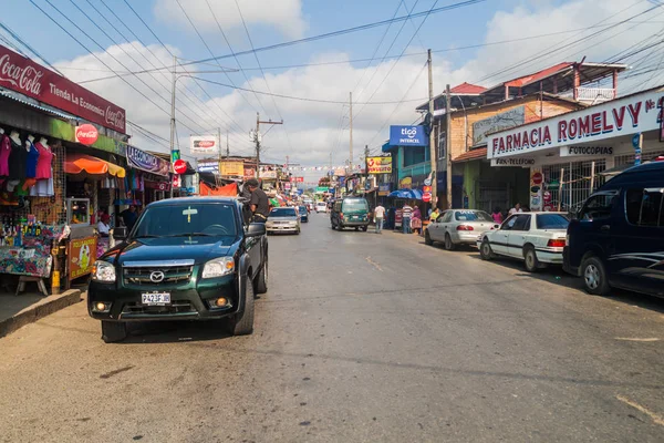 Fronteras Guatemala Marzo 2016 Traffico Sulla Strada Principale Della Città — Foto Stock