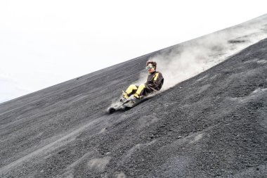 Cerro zenci, Nikaragua - 26 Nisan 2016: Volkan yatılı Cerro zenci yanardağ, Nikaragua gelen turist olan