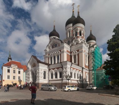 Tallinn, Estonya - 23 Ağustos 2016: Tallinn, Alexander Nevsky Ortodoks Katedrali.