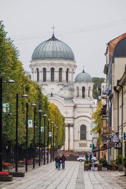 Kaunas, Litvanya - 16 Ağustos 2016: St. Michael Archangel kilisenin Kaunas, Litvanya.