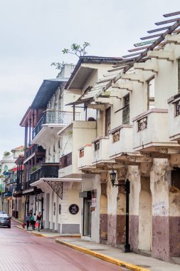Panama City, Panama - 27 Mayıs 2016: Kasko Viejo (Old Town), Panama CIT harap binalarda