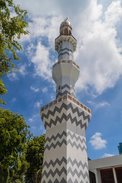 Minarett Der Großfreitagsmoschee Auf Den Malediven — Stockfoto