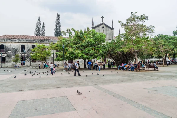 Leon Nicaragua Aprile 2016 Veduta Del Parque Central Leon Nicaragua — Foto Stock