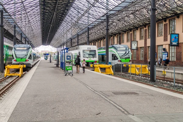 Helsinki Finlande Août 2016 Trains Gare Centrale Helsinki — Photo