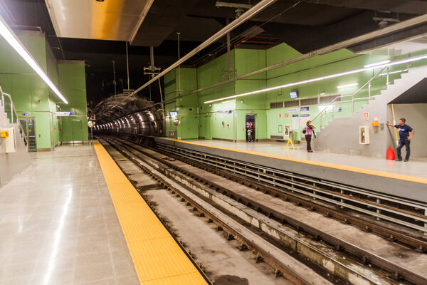 PANAMA CITY, PANAMA - MAY 27, 2016: View of Santo Tomas station of Panama Metro