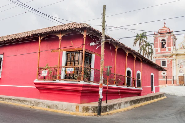 Leon Nicaragua April 2016 View Colorful Colonial House Antiguo Orfanato — Stock Photo, Image