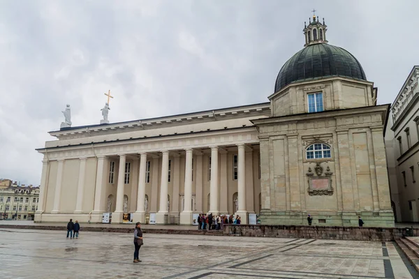 Wilno Litwa Sierpnia 2016 Bazylika Władysława Placu Katedralnym Wilnie Litwa — Zdjęcie stockowe