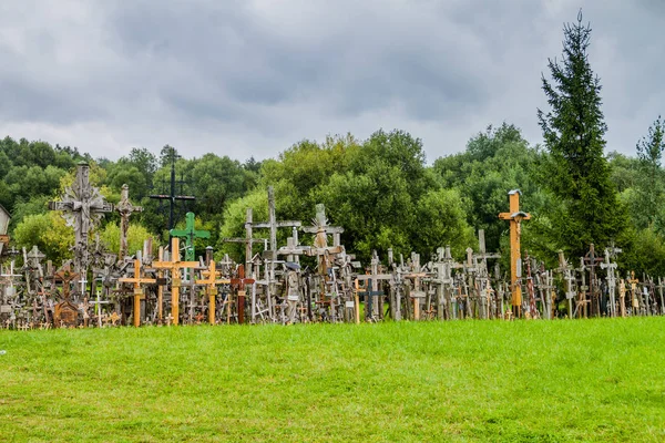 Collina Delle Croci Luogo Pellegrinaggio Nel Nord Della Lituania — Foto Stock