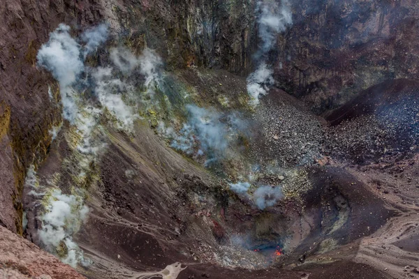 Fumarole Lava Fusa Nel Cratere Del Vulcano Telica Nicaragua — Foto Stock