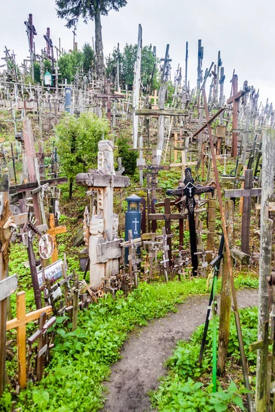 Siauliai Lituania Agosto 2016 Collina Delle Croci Luogo Pellegrinaggio Nel — Foto Stock