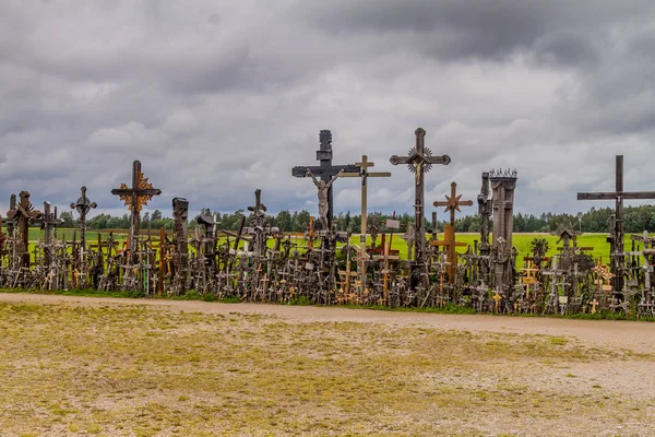 Collina Delle Croci Luogo Pellegrinaggio Nel Nord Della Lituania — Foto Stock