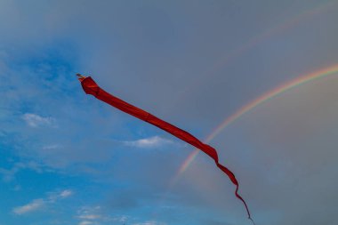 Gökkuşağı ve bir uçurtma üzerinde Galle Fort, Sri Lanka