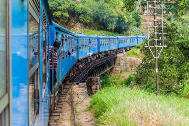 Bandarawela, Sri Lanka - 15 Temmuz 2016: Dağ Sri Lanka'da tren sürmek