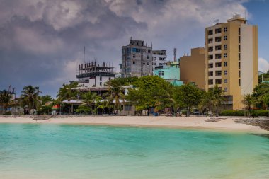 Yapay plaj Male, Maldivler.