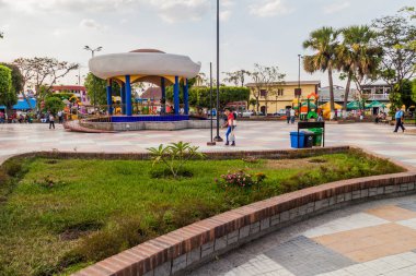 Esteli, Nikaragua - 21 Nisan 2016: Central Park'ta Esteli görünümünü.