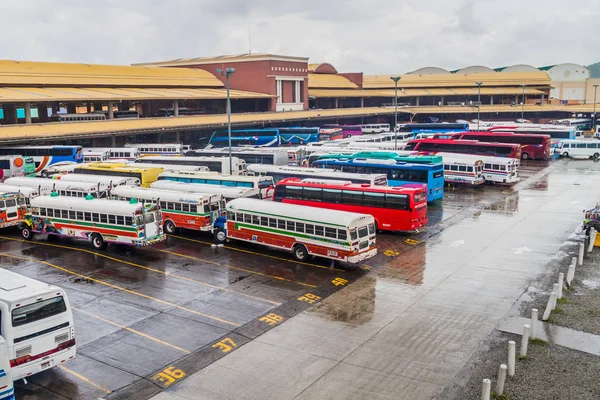 Città Panama Panama Maggio 2016 Gli Autobus Aspettano Terminal Degli — Foto Stock