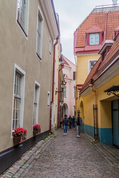 Tallinn Estônia Agosto 2016 Rua Rahukohtu Estreito Distrito Toompea Tallinn — Fotografia de Stock