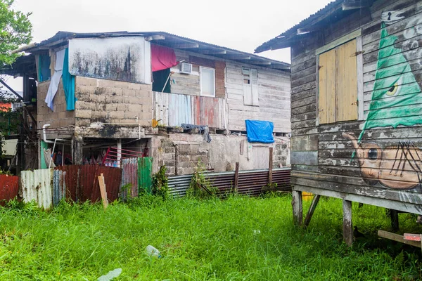 Дилапидированные Дома Городе Бокас Дель Торо Панама — стоковое фото