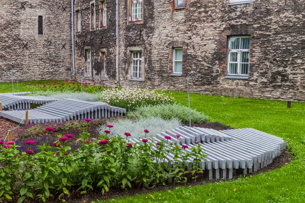 Decoração Tornide Valjak Praça Torre Muralhas Fortificação Cidade Velha Tallinn — Fotografia de Stock