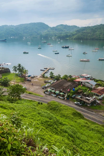 Вид Воздуха Деревню Портобело Парусные Лодки Панама — стоковое фото