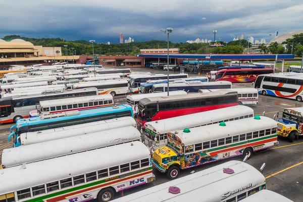Ciudad Panamá Panamá Mayo 2016 Los Autobuses Esperan Terminal Autobuses — Foto de Stock