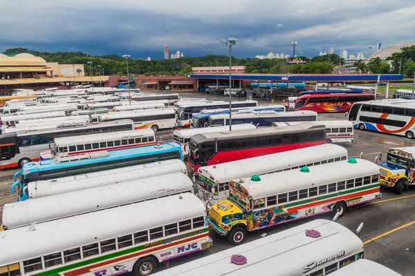 Panama City Panama Maggio 2016 Gli Autobus Attendono Terminal Degli — Foto Stock