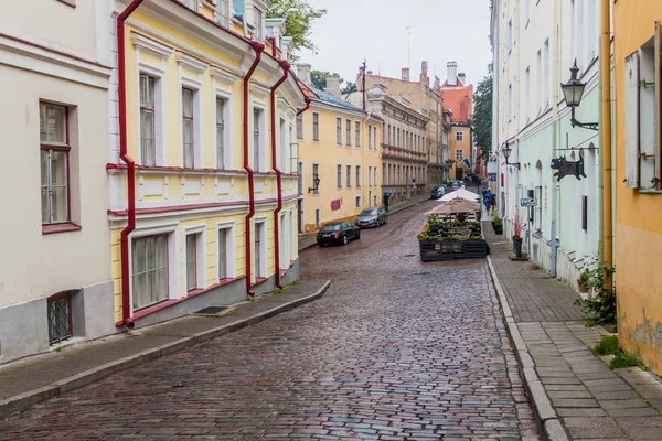 Tallinn Estônia Agosto 2016 Vista Calçada Sulevimagi Rua Cidade Velha — Fotografia de Stock