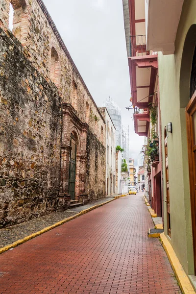 Beco Estreito Arruinou Igreja Compania Jesus Cidade Panamá — Fotografia de Stock