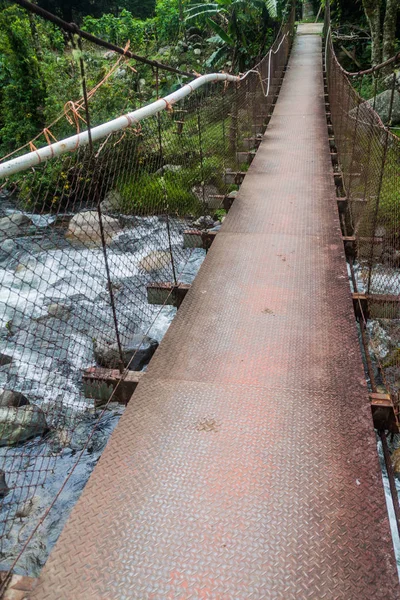 Подвесной Мост Через Реку Кальдера Возле Бокете Панама Тропе Прогулок — стоковое фото