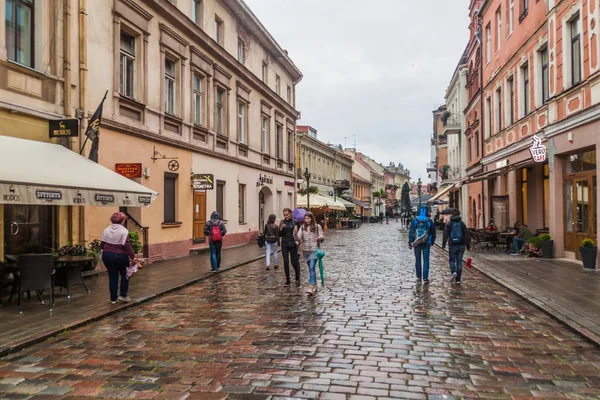 Каунас Литва Серпня 2016 Перегляд Vilniaus Gatve Вулиці Каунасі Литва — стокове фото