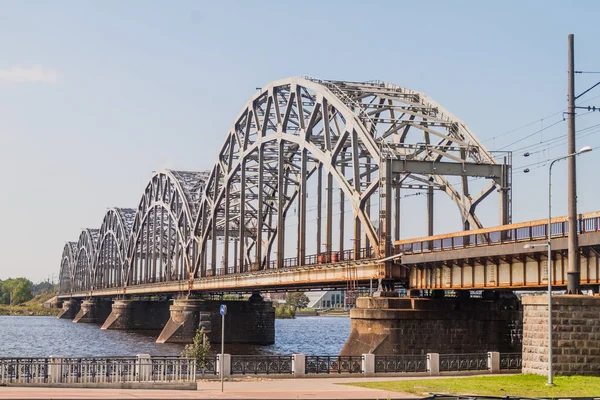 Spoorbrug Riga Letland — Stockfoto