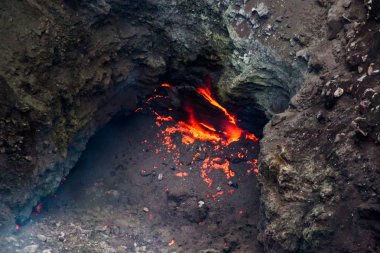 Telica yanardağ krater, Nikaragua erimiş lav
