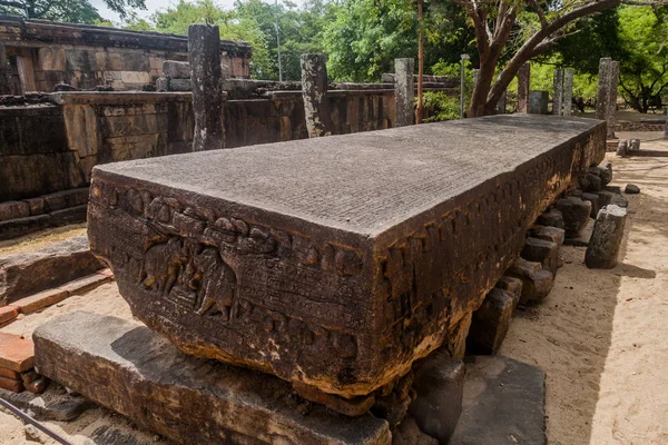 Gal Pota (Stone Book) at the ancient city Polonnaruwa, Sri Lanka