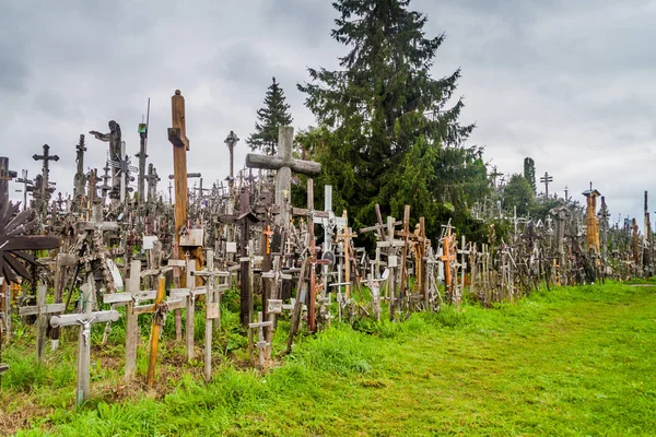 Collina Delle Croci Luogo Pellegrinaggio Nel Nord Della Lituania — Foto Stock