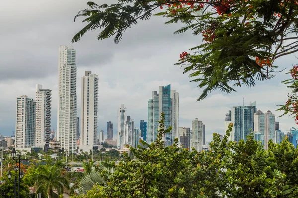 Panama City Skyline arka plan üzerinde