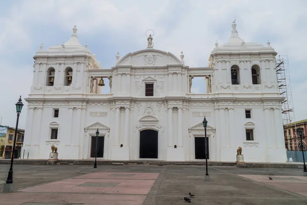 Vista Uma Catedral Leon Nicarágua — Fotografia de Stock