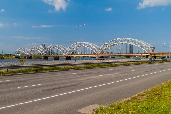 Puente Ferroviario Riga Letonia — Foto de Stock