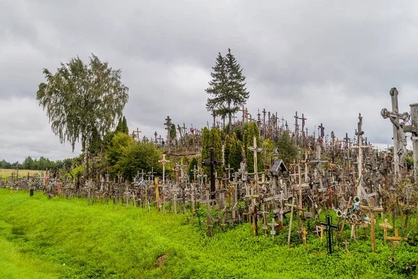 Collina Delle Croci Luogo Pellegrinaggio Nel Nord Della Lituania — Foto Stock