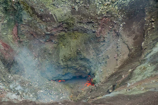 Molten Lava Telica Volcano Crater Nicaragua — Stock Photo, Image